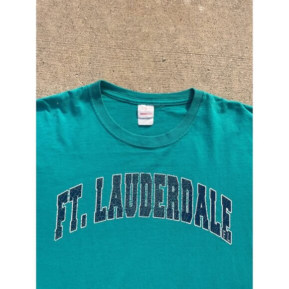 Teal / Light Green Fort Lauderdale Graphic Tee Faded - Picture 6 of 6
